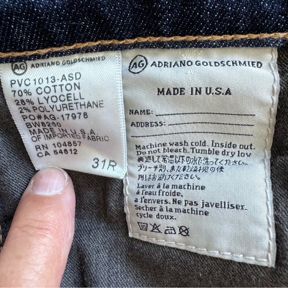 AG Adriano Goldschmied “The Angel” Bootcut Jeans Womens 31R DarkWash Made in USA - Picture 6 of 11